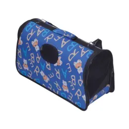 Cat Carrier Bag Large Blue Close Up